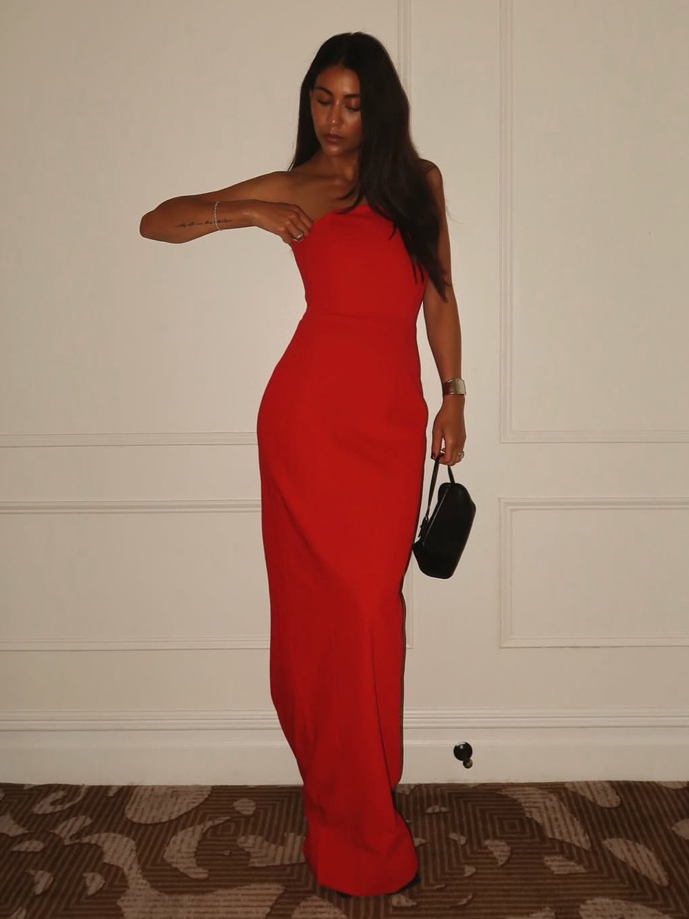 SANS FAFF | Half Moon Evening Dress in Red Size: Medium